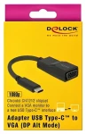 DeLock USB Type-C (M) - VGA (F) / Adaptér / DP Alt Mode (63923)