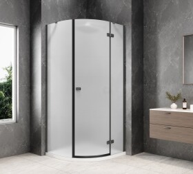 POLYSAN - GLOBE GUN METAL štvrťkruhová sprchová zástena 900x900, matné sklo, pravé GB2690MRGM