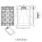 CERANO - Sprchová vanička obdélníková Enzo - SMC/minerální kompozit - strukturovaná bílá matná - 120x80x3 CER-666067