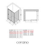 CERANO - Sprchovací kút Varone LINE Ľ/P - 6 mm - čierna matná, transparentné sklo - 100x70x195 - posuvný CER-DY505B-90101