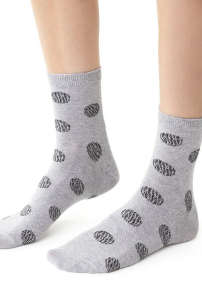 Dámske vzorované ponožky 099 MELANŽOVÁ SVĚTLE ŠEDÁ 38-40