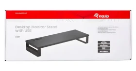 Equip 650881 čierna / Podstavec pod monitor / nosnosť 15 kg / 3x USB 2.0 / držiak telefónu (650881)