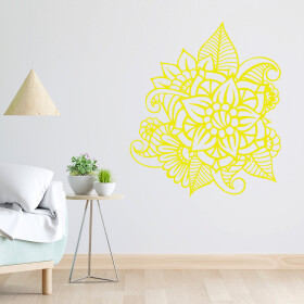 Veselá Stena Samolepka Kvetinový ornament Farba: žlutá, Veľkosť: 60 x 51 cm
