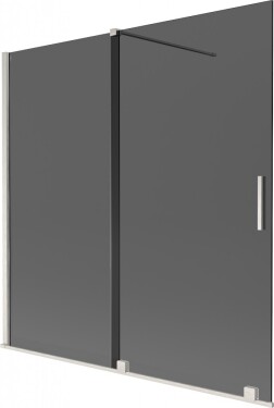 MEXEN/S - Velár dvojkrídlová posuvná vaňová zástena 160 x 150, grafit, nikel kartáčovaný 896-160-000-41-97