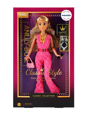 Mamido Mamido Bábika Anlily v overale 29 cm ružová