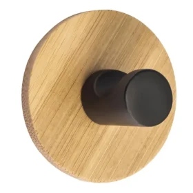 Spirella ELSIE bambusové háčiky na uteráky 2 ks matne čierny / samolepiace / priemer 50 x 31 mm (7610583225658)