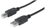 Manhattan USB 2.0 AB čierna / Prepojovací kábel / 1,8 m / 480 Mbit/s (333368)