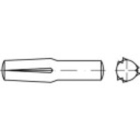 TOOLCRAFT 136389 násuvný ryhovaný kolík (Ø x d) 6 mm x 22 mm ocel 100 ks; 136389