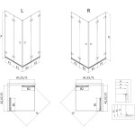 MEXEN/S - Lunar-F Duo sprchovací kút skladacie dvere 85 x 85, transparent, zlato 836-085L-085P-50-00