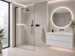 CERANO - Sprchová zástena Walk-in Onyx L-ľavá vzpera - 8 mm - čierna matná, transparentné sklo - 30x200 CER-DY101B-50-204