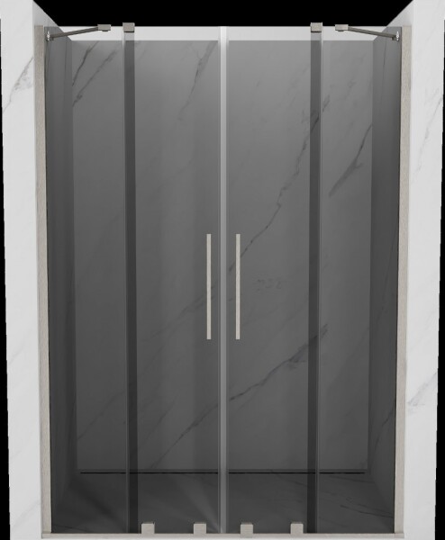 MEXEN/S - Velar Duo posuvné sprchové dvere 160, grafit, nikel kartáčovaný 871-160-000-42-97