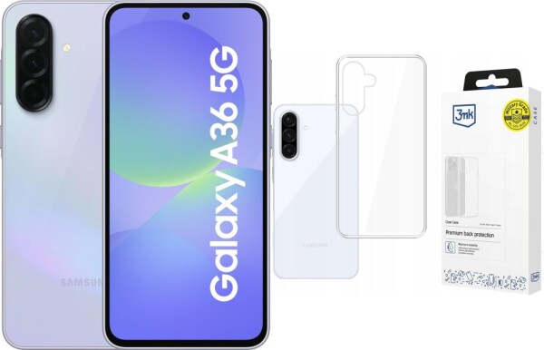 Samsung Galaxy A36 5G 6/128GB Fioletowy (SM-A366BLVBEUE) + Etui Clear Case