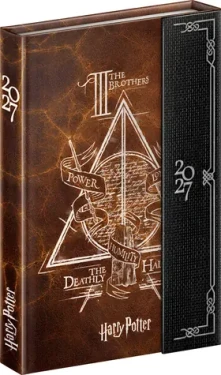 NOTIQUE Týždenný magnetický diár Harry Potter - Dary smrti 2027 / Diár / 11 × 16 cm / Magnetické uzatváranie