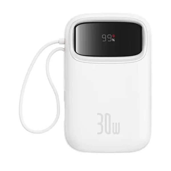 Baseus Qpow2 10000mAh 30W s káblom USB-C biela / Powerbanka / 3xUSB-C / 1xUSB-A (P10055008213-00)