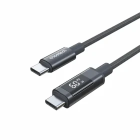 Choetech XCC-1068 čierna / Kábel USB-C (M) - USB-C (M) / PD 60W / displej s ukazovateľom výkonu / 1,2 m