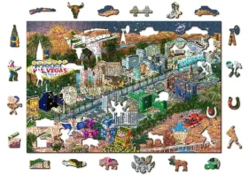 Wooden City Drevené puzzle Vitajte v Las Vegas 2v1