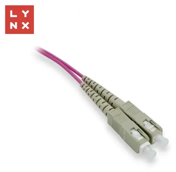 Lynx SC/SC / Optický patch kábel / Duplex / 50/125 MM OM4 / 0,5 m (LX-DPX-SC/SC-OM4-05)