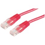 Roline 21.15.0551 RJ45 sieťové káble, prepojovacie káble CAT 5e U/UTP 3 m červená (jasná) netienený 1 ks; 21.15.0551