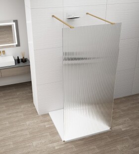 POLYSAN - ESCA GOLD MATT jednodielna sprchová zástena do priestoru, sklo Flute , 1000 ES1310-08