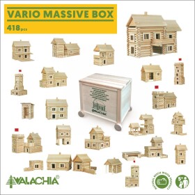 Walachia Drevená stavebnica Vario Masive box 418 dielikov