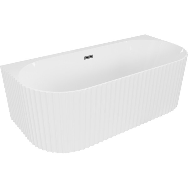 MEXEN/S - Sella voľne stojaca vaňa nástenná reliéf 170 x 80, biela mat, sifón a prepad grafit kartáčovaná 52711708001-66