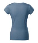 Fit tričko s výstrihom do V denim XS