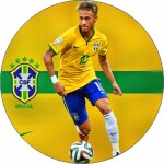 Jedlý papier Neymar s brazílskou vlajkou 19,5 cm - Pictu Hap - Pictu Hap