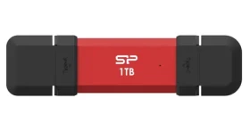 Silicon Power DS72 1TB červená / USB-A + USB-C 3.2 Gen 2 / R: 1050MBs / W: 850MBs (SP001TBUC3S72VPR)