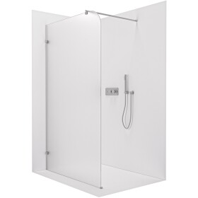 CERANO - Sprchová zástena Walk-in Orbis Round - Ľavá - 8 mm - guľatá vzpera - chróm, mliečne sklo - 120x200 CER-682261