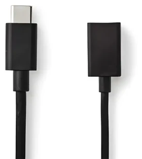 Nedis CCGB61710BK02 čierna / Adaptér / USB-C(M) - USB-A(F) / USB 3.2 Gen 1 / 0,15 m (CCGB61710BK02)