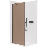 CERANO - Sprchová zástena Walk-in Onyx YL/P - 8 mm - čierna matná, bronzové sklo - 100x200 CER-686674