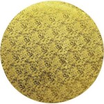 Pevná zlatá podložka 25 cm, kruhová, hrúbka 1,2 cm - Cakesicq