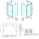 POLYSAN - EASY sprchový kout tri steny 900-1000x1000, pivot dvere L/P varianta, Brick sklo EL1738EL3438EL3438