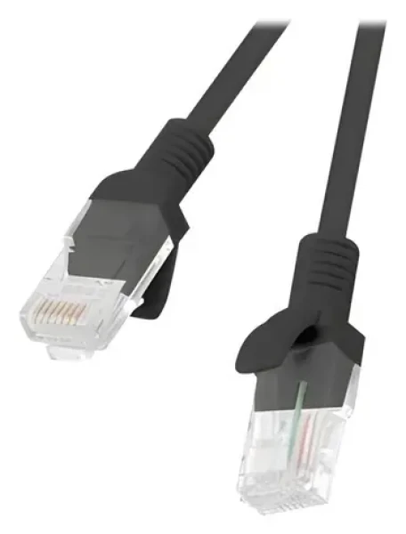 Lanberg CAT5e čierna / Patch kábel / UTP / 1 m / Fluke Passed (PCU5-10CC-0100-BK)