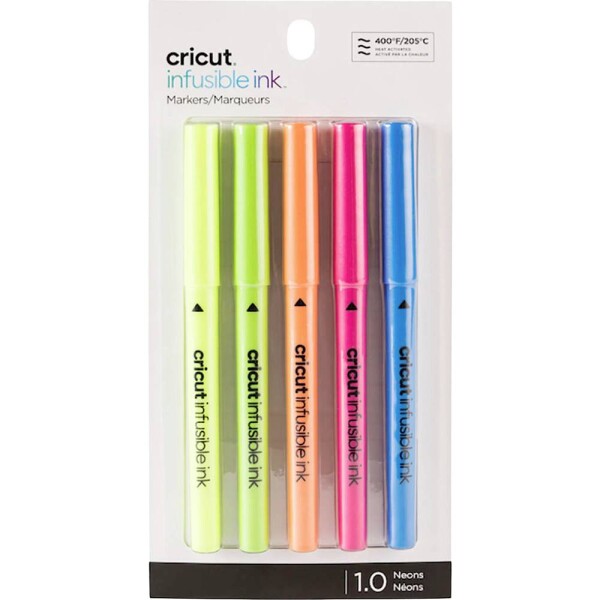 Cricut Explore/Maker Infusible Ink Medium Point 5-Pack Brights sada pera neónovo ružová, neónovo modrá, neónovo oranžová, neónovo žltá, neónovo zelená; 2006258