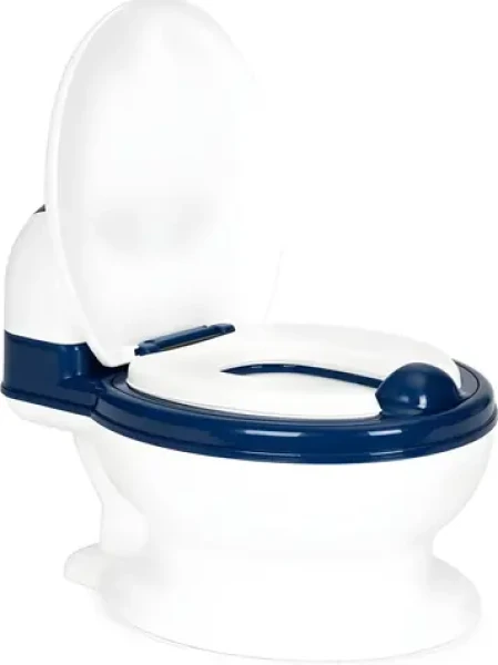 ECOTOYS Detská toaleta bielo-modrá / Nočník / sklápacia doska / odnímateľná nádoba / od 6 mesiacov (HA-P05 BLUE)