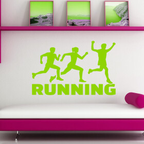 Veselá Stena Samolepka Running Farba: zelená, Veľkosť: 80 x 64 cm