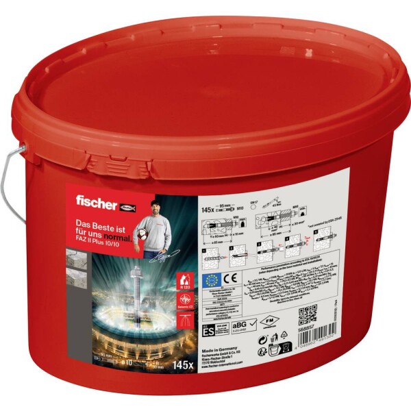Fischer FAZ II Plus 10/10 Eimer (145) čapová kotva 95 mm 10 mm 568857 145 ks; 568857