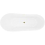 MEXEN/S - Dora voľne stojaca vaňa 170 x 75, biela/čierna, sifón a prepad zlatá szczotkowan 52071707575-55