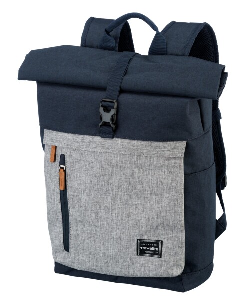 Roll top batoh Travelite Basics Roll-up Backpack Navy/Grey