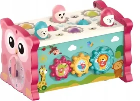 CHIPOLINO Motorická kocka 8v1 Owl ružová