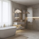 REA/S - Sprchová zástena Flexi Transparent / Brush Gold 90 KPL-K99266