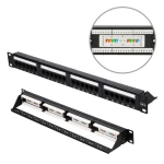 Extralink CAT5E UTP V2 čierny / Patch panel / 24 portov / 1U / RJ45 (EX.9809)