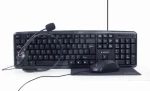 Gembird KBS-UO4-01 čierna / klávesnica + myš + podložka + slúchadlá / US layout / USB-A / 1000 DPI (KBS-UO4-01)