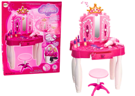 Mamido Toaletný stolík s ovládacou paličkou MP3 a príslušenstvo ružový