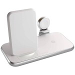 ZENS bezdrôtová indukčná nabíjačka Aluminium Series 4 in 1 Stand Wireless Charger + Watch ZEDC15W/00 Výstup Qi štandard, USB biela; ZEDC15W/00