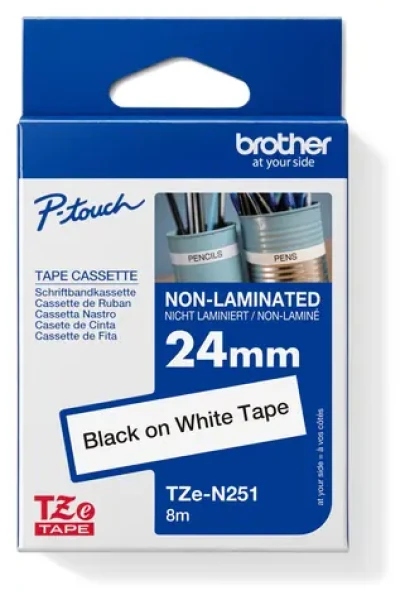 Brother TZE-N251 biela/čierna / Páska do tlačiarne štítkov / nelaminovaná / 24 mm (TZEN251)
