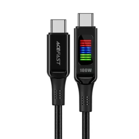 Acefast C7-03 USB-C (M) - USB-C (M) 1,2 m čierna / Kábel / 100W / displej