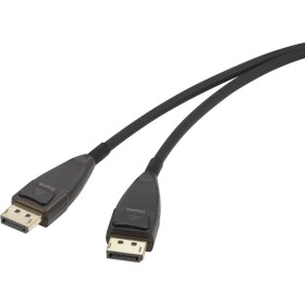 Renkforce DisplayPort prepojovací kábel Konektor DisplayPort, Konektor DisplayPort 20.00 m čierna RF-3770962 8K UHD, pozlátené kontakty Kábel DisplayPort; RF-3770962