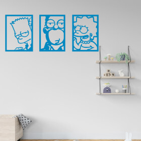 Veselá Stena Samolepka Bart Homer Lisa Simpsonovci Farba: modrá, Veľkosť: 40 x 16 cm
